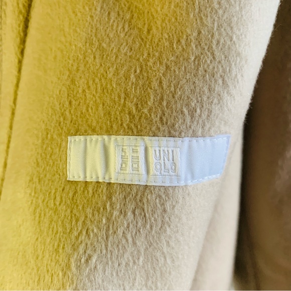 Uniqlo Beige Oversized Wool Blend Short Flowy Button Pocket Jacket | Small - Picture 2 of 8